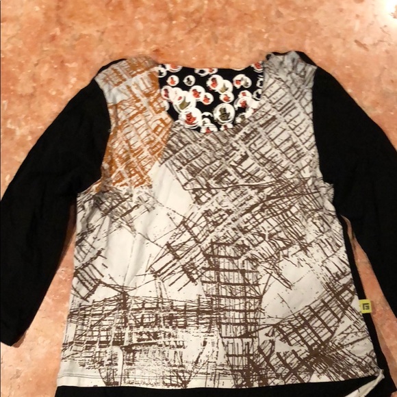 GABRIELLA FRANTINI BLACK 3/4 SLEEVE TOP SIZE S - Picture 5 of 7